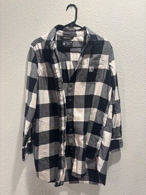 Carhartt Women’s  Black & White Buffalo Check Flannel Shirt